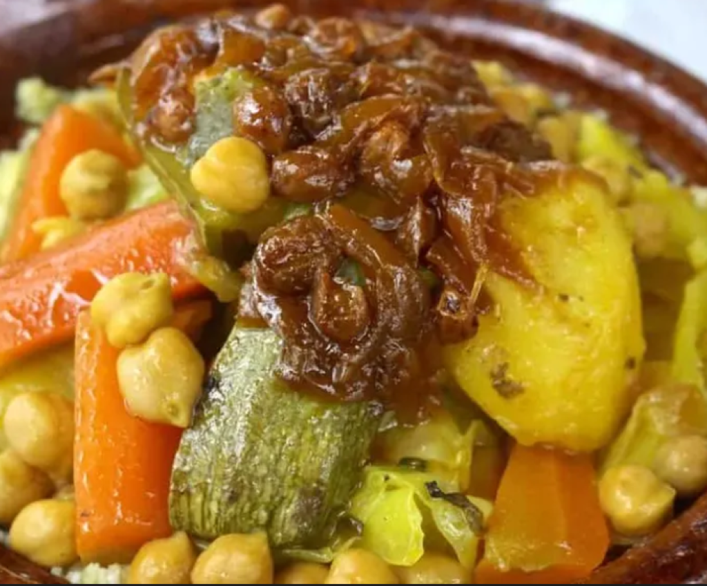 Couscous Tfaya (Couscous with Caramelized Onion Topping)